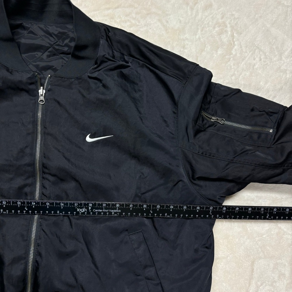 Nike Womens Reversible Varsity Bomber Jacket Size 1X Black Quilted FB3206-010 - Picture 15 of 15